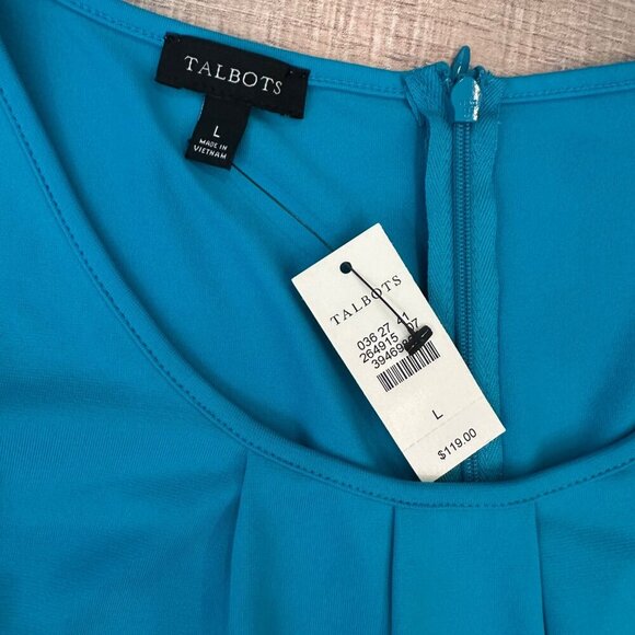 TALBOTS WOMENS ICE BLUE DRESS NEW SIZE LARGE - Picture 3 of 8